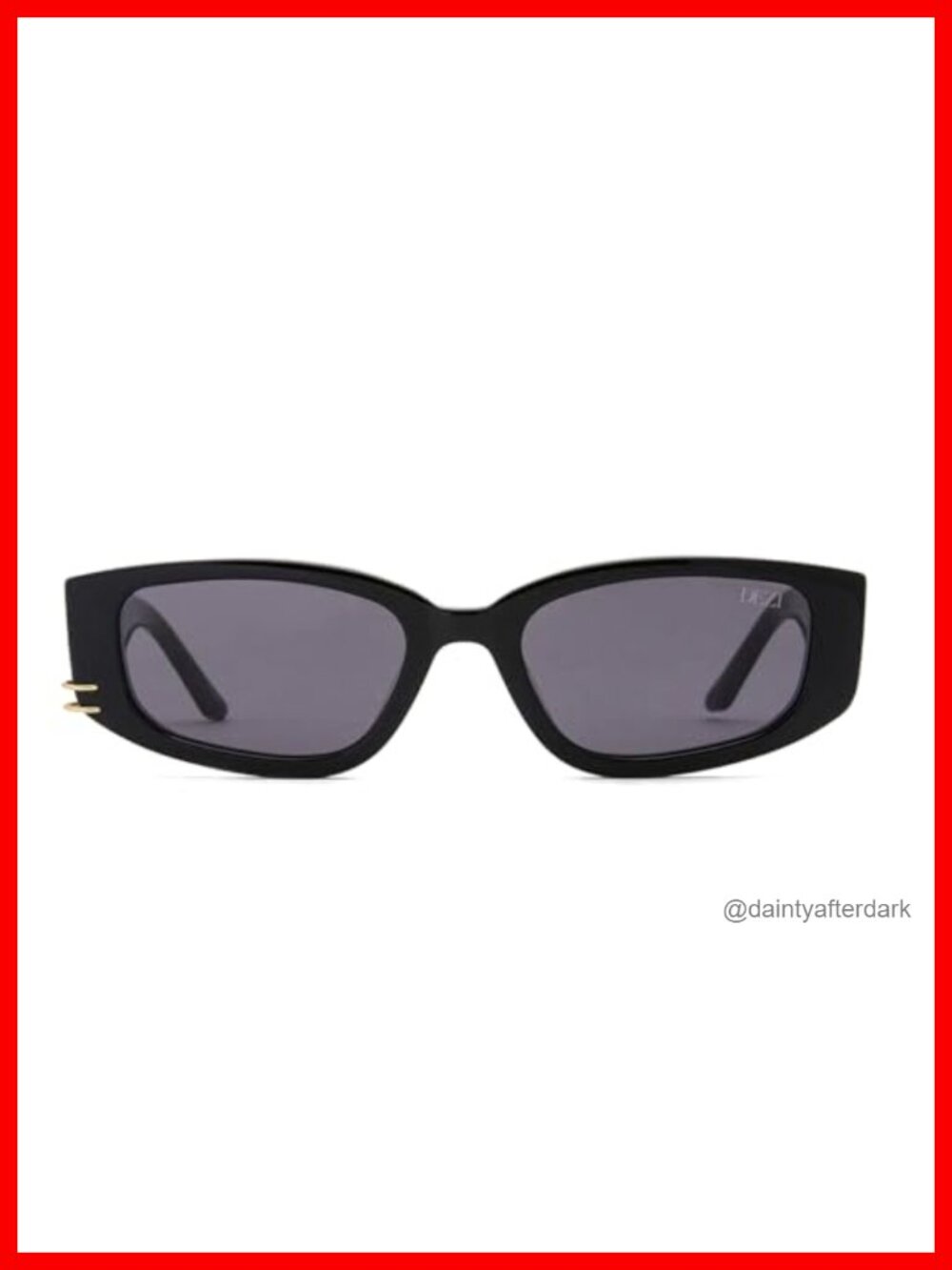 Square Sunglasses Asymmetrical Piercing Cuffed Acetate CR39 UV
